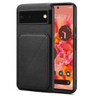 For Google Pixel 6 Denior Calf Texture Holder Electroplating Phone Case(Black) - 1