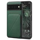 For Google Pixel 6 Pro Denior Calf Texture Holder Electroplating Phone Case(Green) - 1