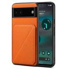 For Google Pixel 6a Denior Calf Texture Holder Electroplating Phone Case(Orange) - 1