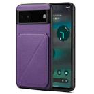 For Google Pixel 6a Denior Calf Texture Holder Electroplating Phone Case(Purple) - 1