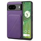 For Google Pixel 7 Denior Calf Texture Holder Electroplating Phone Case(Purple) - 1