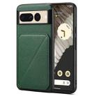 For Google Pixel 7 Pro Denior Calf Texture Holder Electroplating Phone Case(Green) - 1