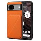 For Google Pixel 7a Denior Calf Texture Holder Electroplating Phone Case(Orange) - 1