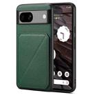 For Google Pixel 7a Denior Calf Texture Holder Electroplating Phone Case(Green) - 1