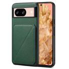 For Google Pixel 8 Denior Calf Texture Holder Electroplating Phone Case(Green) - 1