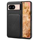 For Google Pixel 8 Denior Calf Texture Holder Electroplating Phone Case(Black) - 1