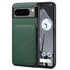 For Google Pixel 8 Pro Denior Calf Texture Holder Electroplating Phone Case(Green) - 1