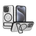 For iPhone 15 Pro Carbon Fiber Texture PC + TPU Phone Case with Metal Holder(White) - 1