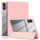 For Xiaomi Redmi Pad SE Acrylic 3-Fold Solid Color Smart Leather Tablet Case(Pink) - 1