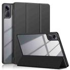 For Xiaomi Redmi Pad SE Acrylic 3-Fold Solid Color Smart Leather Tablet Case(Black) - 1
