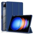 For Xiaomi Pad 6S Pro 12.4 Acrylic 3-Fold Solid Color Smart Leather Tablet Case(Dark Blue) - 1