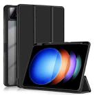 For Xiaomi Pad 6S Pro 12.4 Acrylic 3-Fold Solid Color Smart Leather Tablet Case(Black) - 1