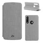 For Motorola Moto G Power ViLi Magnetic Suction Shockproof TPU + PU Horizontal Flip Protective Case with Card Slot & Holder(Grey) - 1