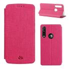 For Motorola Moto G Power ViLi Magnetic Suction Shockproof TPU + PU Horizontal Flip Protective Case with Card Slot & Holder(Rose Red) - 1