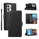 For Realme GT 2 Pro PU Genuine Leather Texture Embossed Line Phone Case(Black) - 1