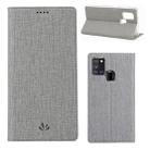 For Samsung Galaxy A21s ViLi Magnetic Suction Shockproof TPU + PU Horizontal Flip Protective Case with Card Slot & Holder(Grey) - 1