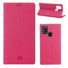 For Samsung Galaxy A21s ViLi Magnetic Suction Shockproof TPU + PU Horizontal Flip Protective Case with Card Slot & Holder(Rose Red) - 1