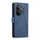 For Realme GT 6 Global PU Genuine Leather Texture Embossed Line Phone Case(Blue) - 3