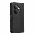 For Realme GT 6 Global PU Genuine Leather Texture Embossed Line Phone Case(Black) - 3