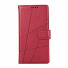 For Realme GT 6 Global PU Genuine Leather Texture Embossed Line Phone Case(Red) - 2