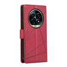 For Realme 13 Pro / 13 Pro+ Global PU Genuine Leather Texture Embossed Line Phone Case(Red) - 3