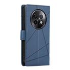 For Realme 13+ PU Genuine Leather Texture Embossed Line Phone Case(Blue) - 3