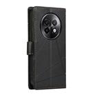 For Realme 13+ PU Genuine Leather Texture Embossed Line Phone Case(Black) - 3