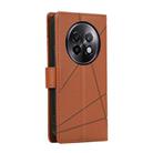 For Realme 13+ PU Genuine Leather Texture Embossed Line Phone Case(Brown) - 3