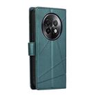 For Realme 13+ PU Genuine Leather Texture Embossed Line Phone Case(Green) - 3