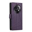For Realme 13+ PU Genuine Leather Texture Embossed Line Phone Case(Purple) - 3