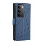For Realme C75 / Realme 14x PU Genuine Leather Texture Embossed Line Phone Case(Blue) - 3