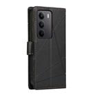 For Realme C75 / Realme 14x PU Genuine Leather Texture Embossed Line Phone Case(Black) - 3