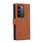 For Realme C75 / Realme 14x PU Genuine Leather Texture Embossed Line Phone Case(Brown) - 3