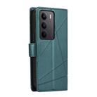 For Realme C75 / Realme 14x PU Genuine Leather Texture Embossed Line Phone Case(Green) - 3