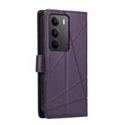 For Realme C75 / Realme 14x PU Genuine Leather Texture Embossed Line Phone Case(Purple) - 3