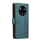 For Realme 14 Pro PU Genuine Leather Texture Embossed Line Phone Case(Green) - 3