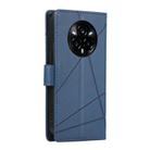 For Realme 14 Pro+ PU Genuine Leather Texture Embossed Line Phone Case(Blue) - 3