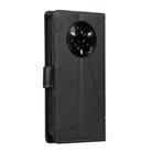 For Realme 14 Pro+ PU Genuine Leather Texture Embossed Line Phone Case(Black) - 3
