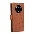 For Realme 14 Pro+ PU Genuine Leather Texture Embossed Line Phone Case(Brown) - 3
