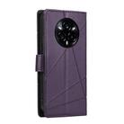 For Realme 14 Pro+ PU Genuine Leather Texture Embossed Line Phone Case(Purple) - 3