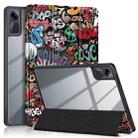 For Xiaomi Redmi Pad SE Acrylic 3-Fold Painted Smart Leather Tablet Case(Graffiti) - 1