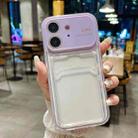 For iPhone 11 Large Window PC Hybrid TPU Phone Case with Card Slot(Light Purple) - 1