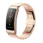 For Huawei Band 7 / 3 / Watch Fit Mini One Bead Butterfly Buckle Stainless Steel Watch Band(Rose Gold) - 1