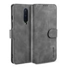 For OnePlus 8 DG.MING Retro Oil Side Horizontal Flip Case(Grey) - 1