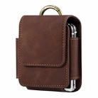 Skin Feel Leather Texture Waist Hanging Phone Case(Coffee) - 1