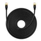 Baseus PCWL-A108 High Speed CAT8 40Gigabit Ethernet Round Cable, Length:15m(Black) - 1