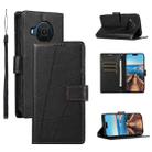 For Nokia X20 PU Genuine Leather Texture Embossed Line Phone Case(Black) - 1
