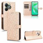 For Infinix Smart 8 Honeycomb Dot Texture Leather Phone Case(Gold) - 1