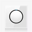 86mm Round LED Tempered Glass Switch Panel, White Round Glass, Style:One Open Dual Control - 1