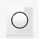 86mm Round LED Tempered Glass Switch Panel, White Round Glass, Style:Two Billing Control - 1